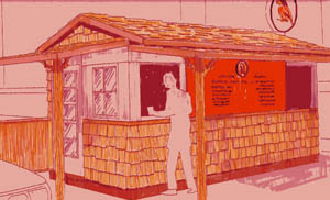 rendering of rustic coffee stand design